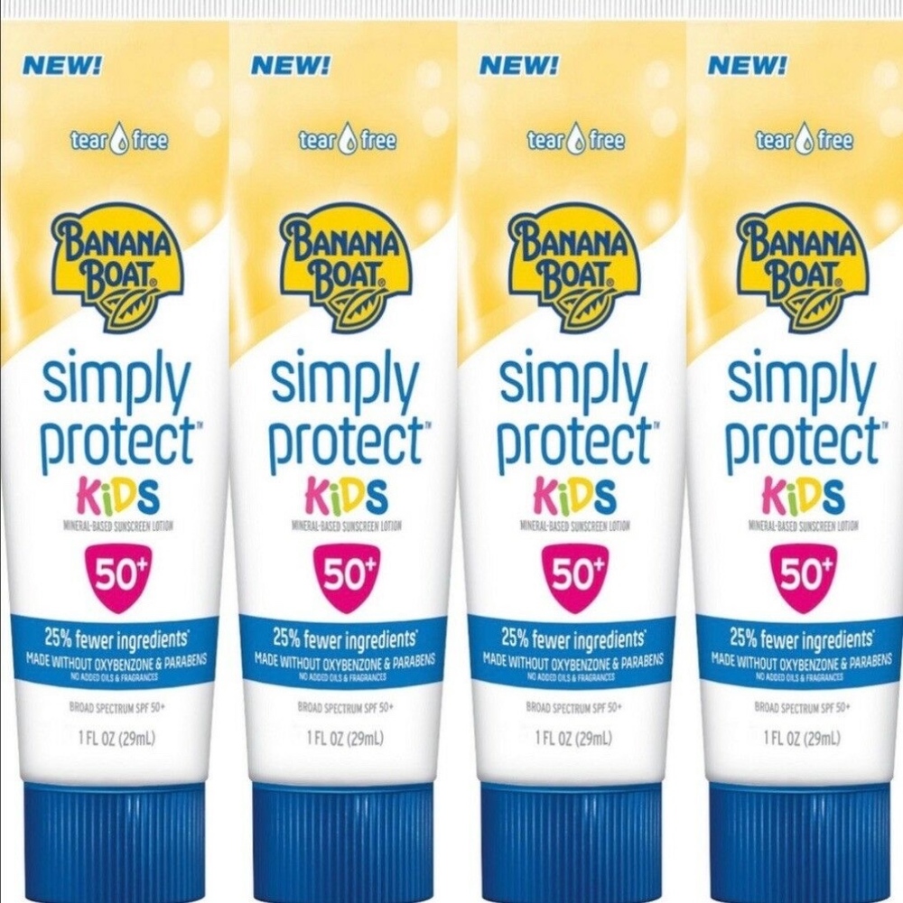 Banana Boat 1oz 4 PACK Mineral-Based Sunscreen Lot